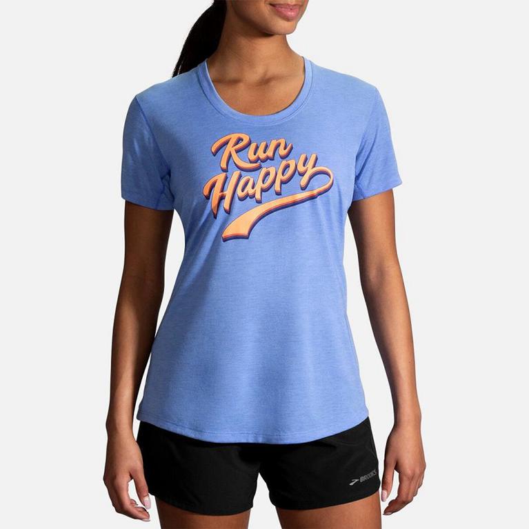 Brooks Distance Graphic - Womens Running Tank Top - Blue (25903DYIO)